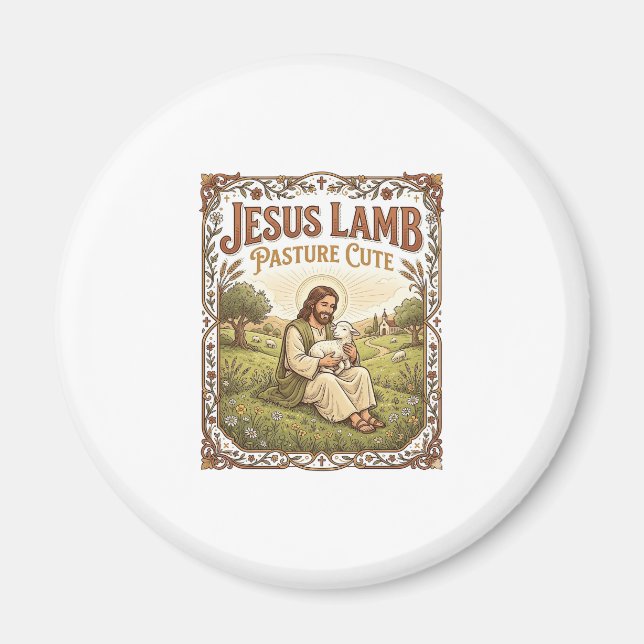 Jesus Lamm Weide Süß Jesus Lamm Weide Süß Ch Magnet (Vorne)