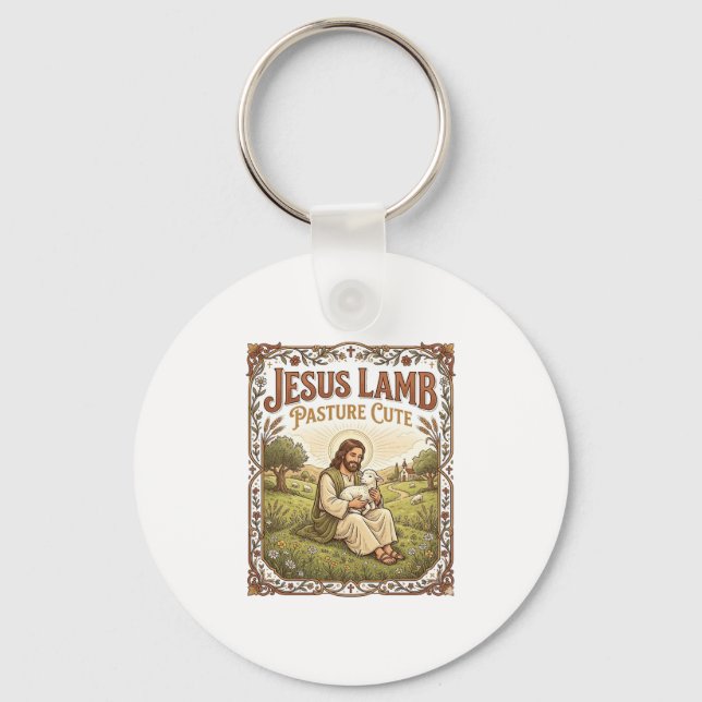 Jesus Lamm Weide Süß Jesus Lamm Weide Süß Ch Schlüsselanhänger (Vorderseite)