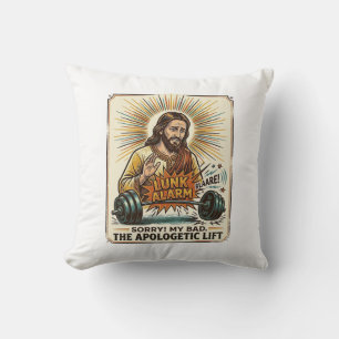 Jesus lässt schwere Hantel laut Gym Lunk Alar fall Kissen