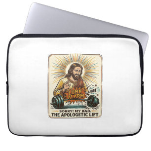 Jesus lässt schwere Hantel laut Gym Lunk Alarm fal Laptopschutzhülle