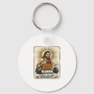 Jesus lässt schwere Hantel laut Gym Lunk Alarm fal Schlüsselanhänger