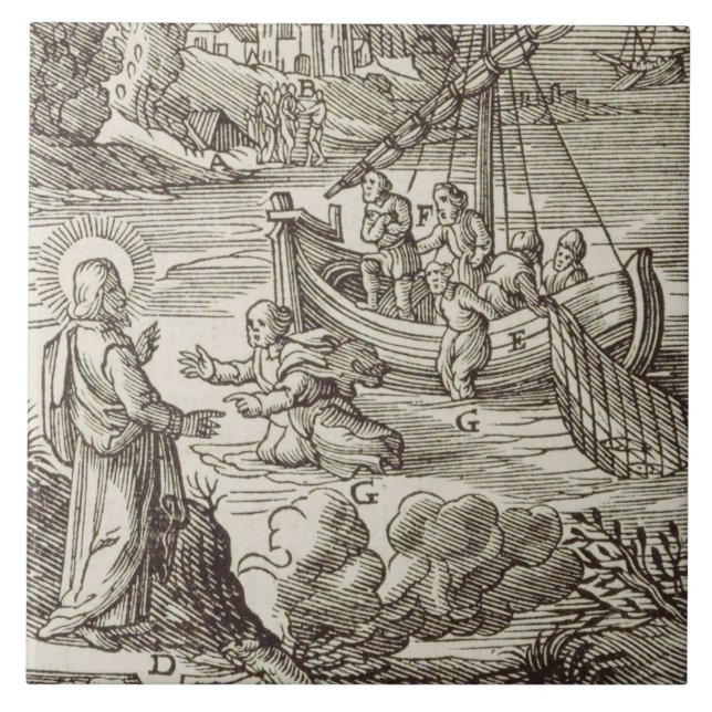 Jesus läuft auf dem Wasser Fliese (Vorderseite)