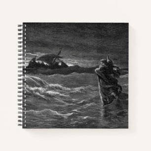 Jesus läuft auf dem Wasser Notizbuch