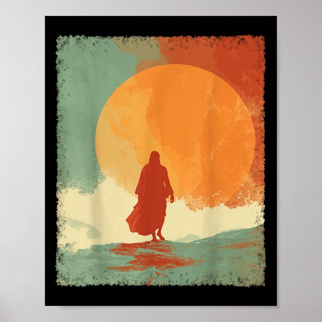Jesus läuft auf dem Wasser Poster (Vorne)