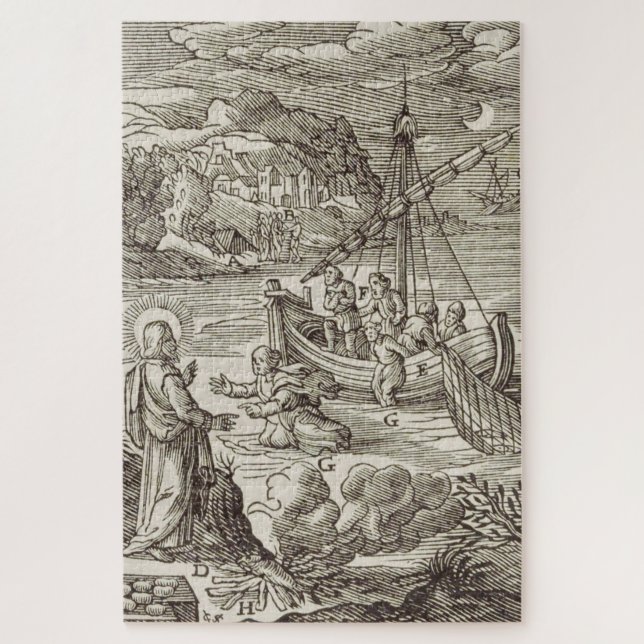 Jesus läuft auf dem Wasser Puzzle (Vertikal)