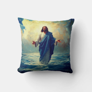 Jesus läuft auf dem Wasserkissen Kissen