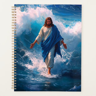 Jesus läuft auf dem Wasserplaner Planer