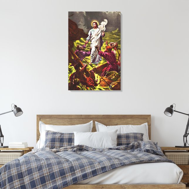 Jesus läuft auf den gewundenen Leinwand (Insitu (Schlafzimmer))