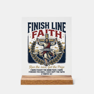 Jesus läuft Marathon Vintage-Shirt Christlich Gra Acrylschild
