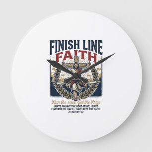 Jesus läuft Marathon Vintage-Shirt Christlich Gra Große Wanduhr