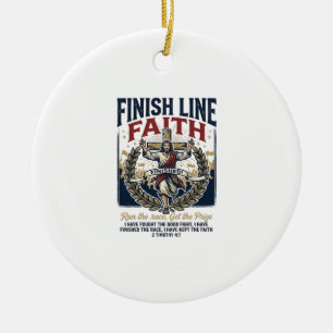 Jesus läuft Marathon Vintage-Shirt Christlich Gra Keramik Ornament