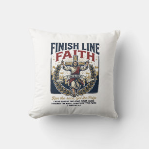 Jesus läuft Marathon Vintage-Shirt Christlich Gra Kissen