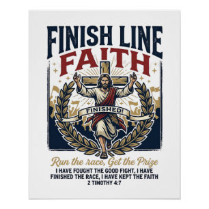 Jesus läuft Marathon Vintage-Shirt Christlich Gra Poster