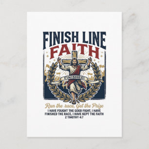 Jesus läuft Marathon Vintage-Shirt Christlich Gra Postkarte