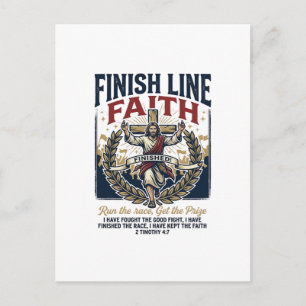 Jesus läuft Marathon Vintage-Shirt Christlich Gra Postkarte