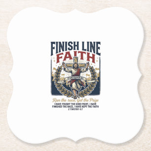 Jesus läuft Marathon Vintage-Shirt Christlich Gra Untersetzer