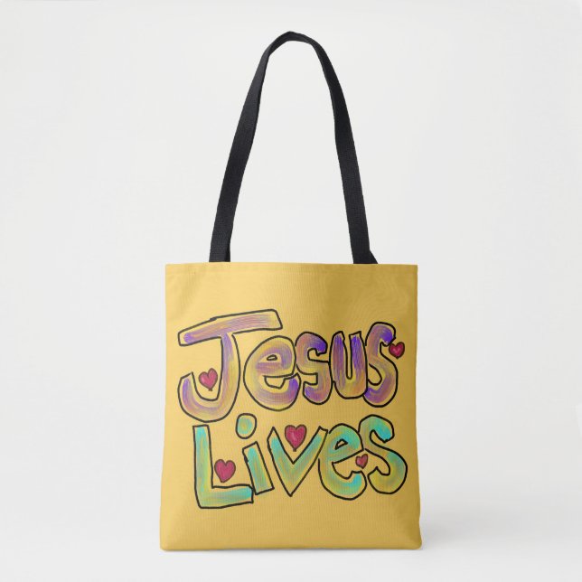 Jesus Lebt Helles Gelb Benutzerdefinierter Name (Vorderseite)
