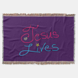 Jesus lebt Lila Decke