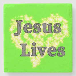 Jesus Lebt Marmor Untersetzer