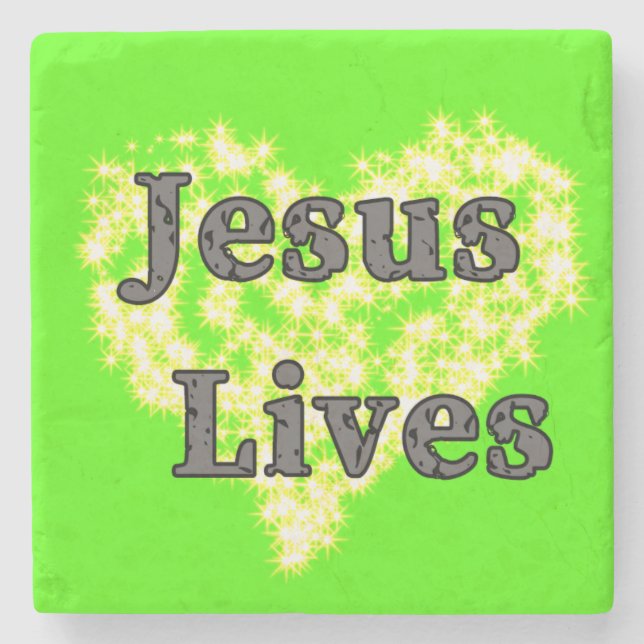 Jesus Lebt Marmor Untersetzer (Vorderseite)