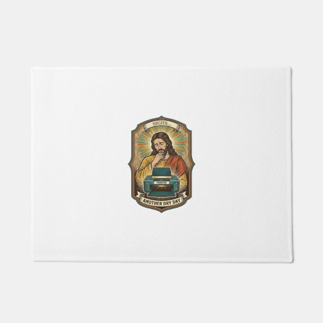 Jesus Leere Druckerpapierablage Büroarbeit Ärgerni Fußmatte (Vorderseite)