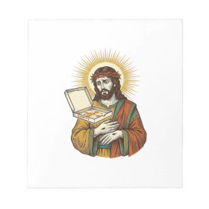 Jesus Leere Pizzaschachtel Kühlschrank Verrat Food Notizblock