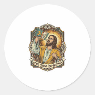 Jesus Leere Tortilla-Chip-Tüte Betrunkene Munchies Runder Aufkleber