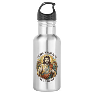 Jesus Leerer Gebrochener Bierkrug Barkeeper Trinke Edelstahlflasche