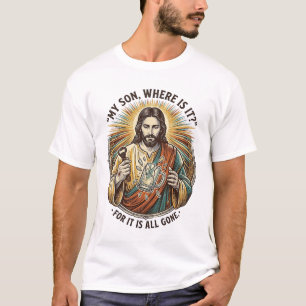 Jesus Leerer Kaputter Bierkrug Barkeeper Trinken H T-Shirt