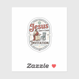 Jesus Leerer Stuhl Einladung Jesus Leerer Stuhl Ei Aufkleber