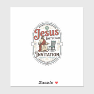 Jesus Leerer Stuhl Einladung Jesus Leerer Stuhl Ei Aufkleber