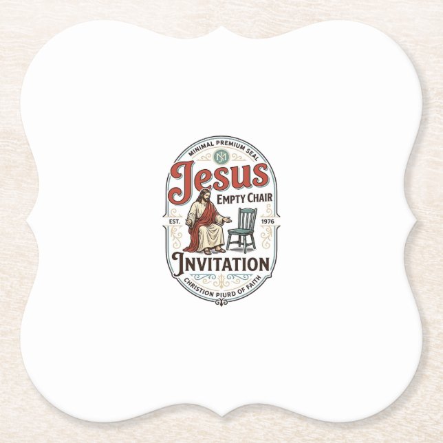 Jesus Leerer Stuhl Einladung Jesus Leerer Stuhl Ei Untersetzer (Vorderseite)