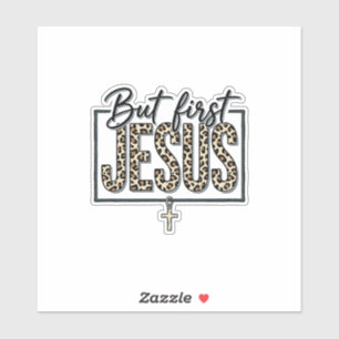 Jesus Leoparden Print Christlich Vintage Gravur Sh Aufkleber