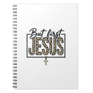 Jesus Leoparden Print Christlich Vintage Gravur Sh Notizblock