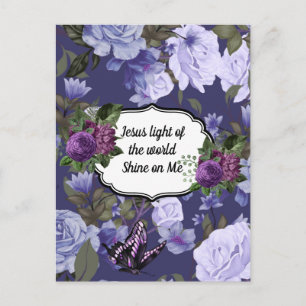 Jesus Licht der Welt Florale Postkarten-Designerin Postkarte