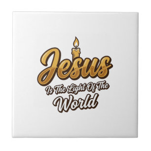 Jesus Licht der Welt Kerze Christlicher Vektor_1 Fliese