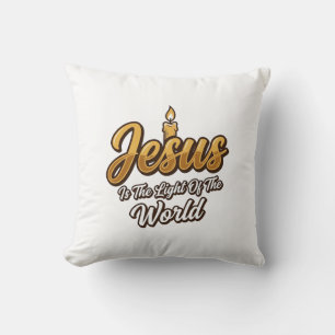 Jesus Licht der Welt Kerze Christlicher Vektor_1 Kissen