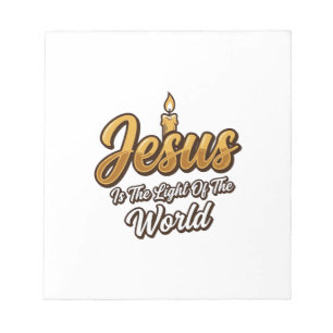 Jesus Licht der Welt Kerze Christlicher Vektor_1 Notizblock