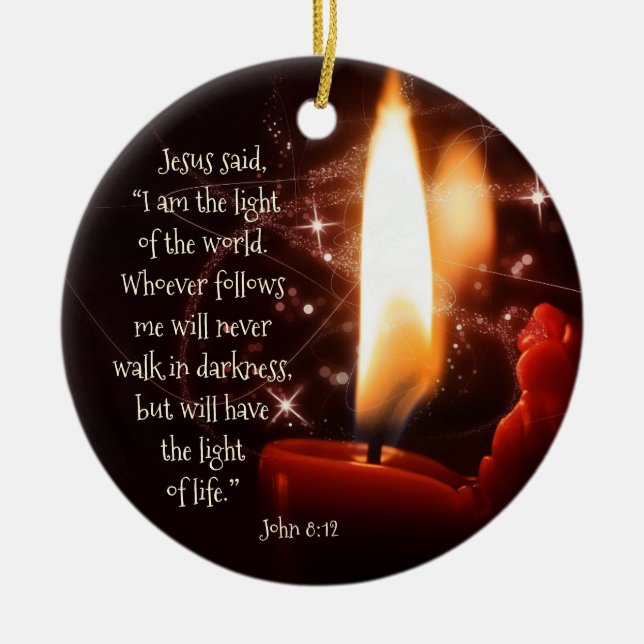 Jesus Licht der Welt Psalm 8, Custom Weihnachten Keramik Ornament (Vorne)