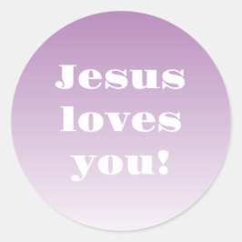 Jesus Liebe dich! Alle Farbombre Runder Aufkleber