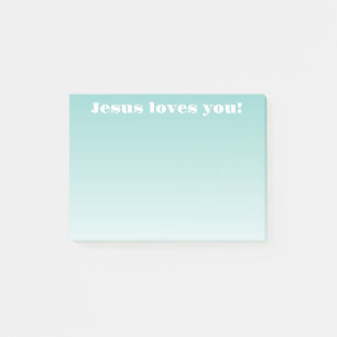 Jesus Liebe dich!   aquamariner Ober Post-it Klebezettel