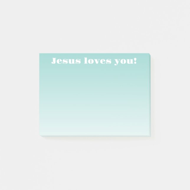 Jesus Liebe dich! | aquamariner Ober Post-it Klebezettel (Vorderseite)