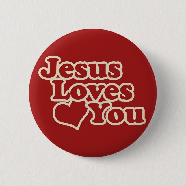 Jesus Liebe dich für Christen Button (Vorderseite)