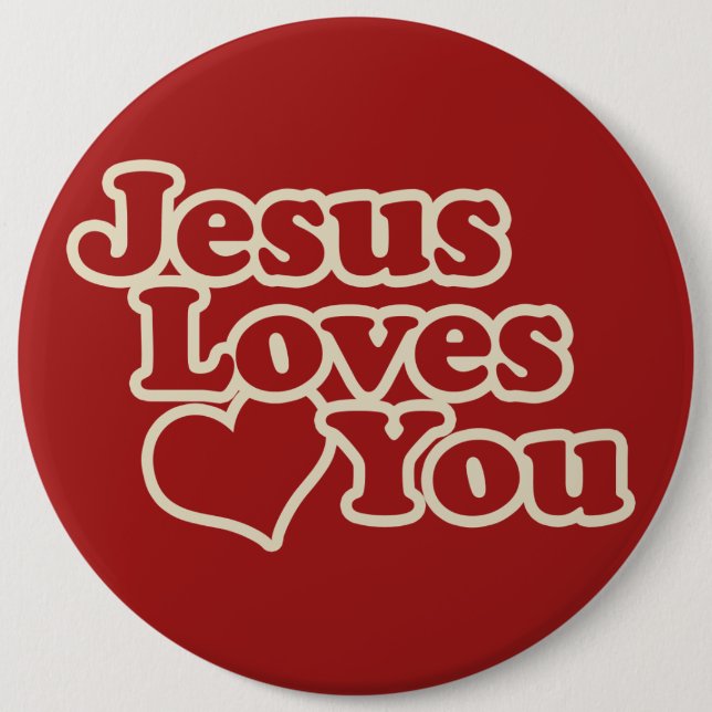 Jesus Liebe dich für Christen Button (Vorderseite)
