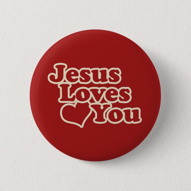 Jesus Liebe dich für Christen Button (Vorderseite)