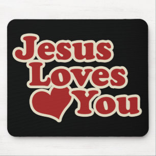 Jesus Liebe dich für Christen Mousepad
