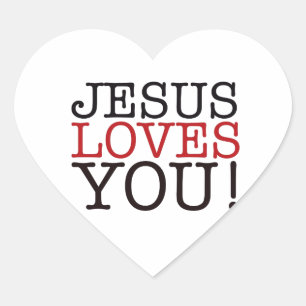 Jesus Liebe dich! Herz-Aufkleber