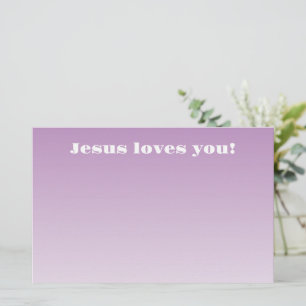 Jesus Liebe dich! lila Ober Briefpapier