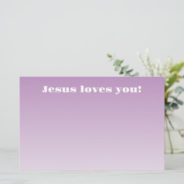 Jesus Liebe dich! | lila Ober Briefpapier (Stehend Vorderseite)