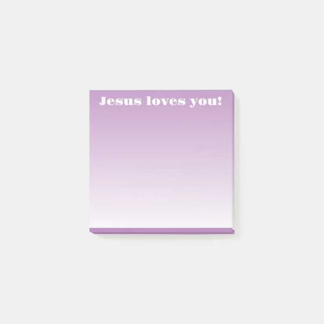 Jesus Liebe dich! | lila Ober Post-it Klebezettel (Vorderseite)
